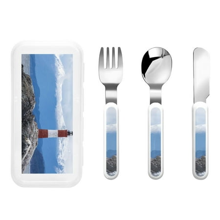 

Daiia Lighthouse On The Waters for Stainless Steel Kids Silverware Set - Children’s Utensil Set - Children s Knife Fork And Spoon Set - Metal Kids Cutlery Set