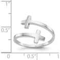 thumbnail image 4 of 14K White Gold Polished Double Cross Ring (Size 7) Made In United States k5736, 4 of 5