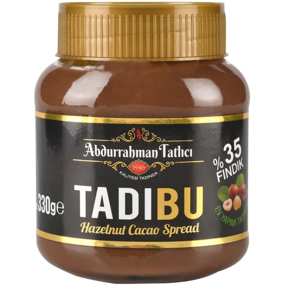 Abdurrahman Tatlıcı Tadıbu Cocoa Hazelnut Spread, 35% Hazelnuts, 11.6oz