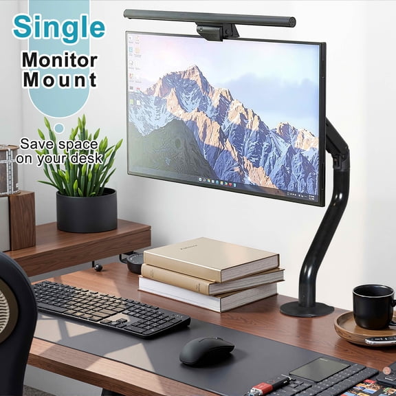 MAYEERTY Single Monitor Desk Mount for 15-32" Screens, Swivel & Height Adjustable Computer Monitor Stand