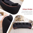 thumbnail image 3 of HUTWIFE Home Modern Solid Print Chenille Reclining Modular Sofa with 5 Throw Pillows, Black, 3 of 7