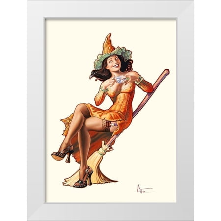 Hitte Patrick 24x32 White Modern Wood Framed Museum Art Print Titled - Le The de la sorciere