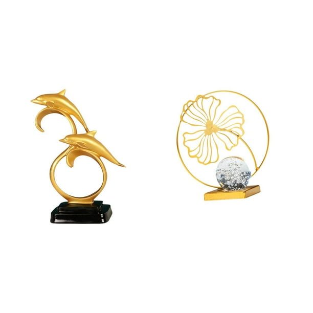 Figura de delfín,Colección de adornos de escritorio con figuras de delfines,Estatua decorativa moderna para el hogar,artesanías artísticas,Estatua de hoja,Estatua de hoja para decoración