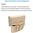 thumbnail image 4 of Visland Sofa Chair Couch Armrest Organizer, 5 Pockets Anti-Slip Armchair Storage Bag, Fits for Tablet, Phone, Pad, Book, Magazines, TV Remote Control, 4 of 6