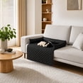 thumbnail image 4 of Couch Covers for Dogs and Cats, Fuzzy Dog Sofa Bed with Cream Square Plaid, Plush Pet Couch Cover Bed, Thickened Quilted Furniture Protector Mat for Large Medium Pets(29.5Inch,Black), 4 of 6
