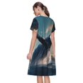 thumbnail image 2 of Bixox Robe d'Été à Manches Courtes pour Femmes Robe Ample Longueur Genou avec Poches-Baleine Dansante, 2 of 7