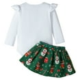 thumbnail image 3 of CXYYY Baby Girl My First Christmas Outfit Set Long Sleeve Romper and Skirt with Cute Bow 3Pcs for Toddler Holiday Christmas Party Clothes Red Size: 3-6 Months, 3 of 7