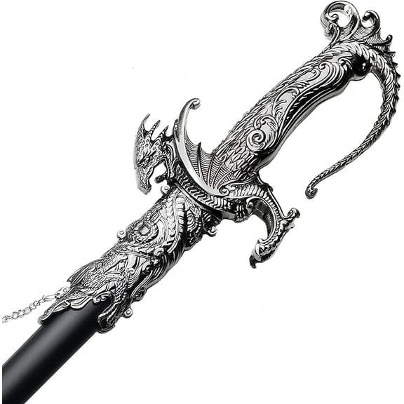 Saint George Dragon Display Saber – Decorative Collectible with Intricate Dragon Design – Stainless Steel – For Display or Gift Giving