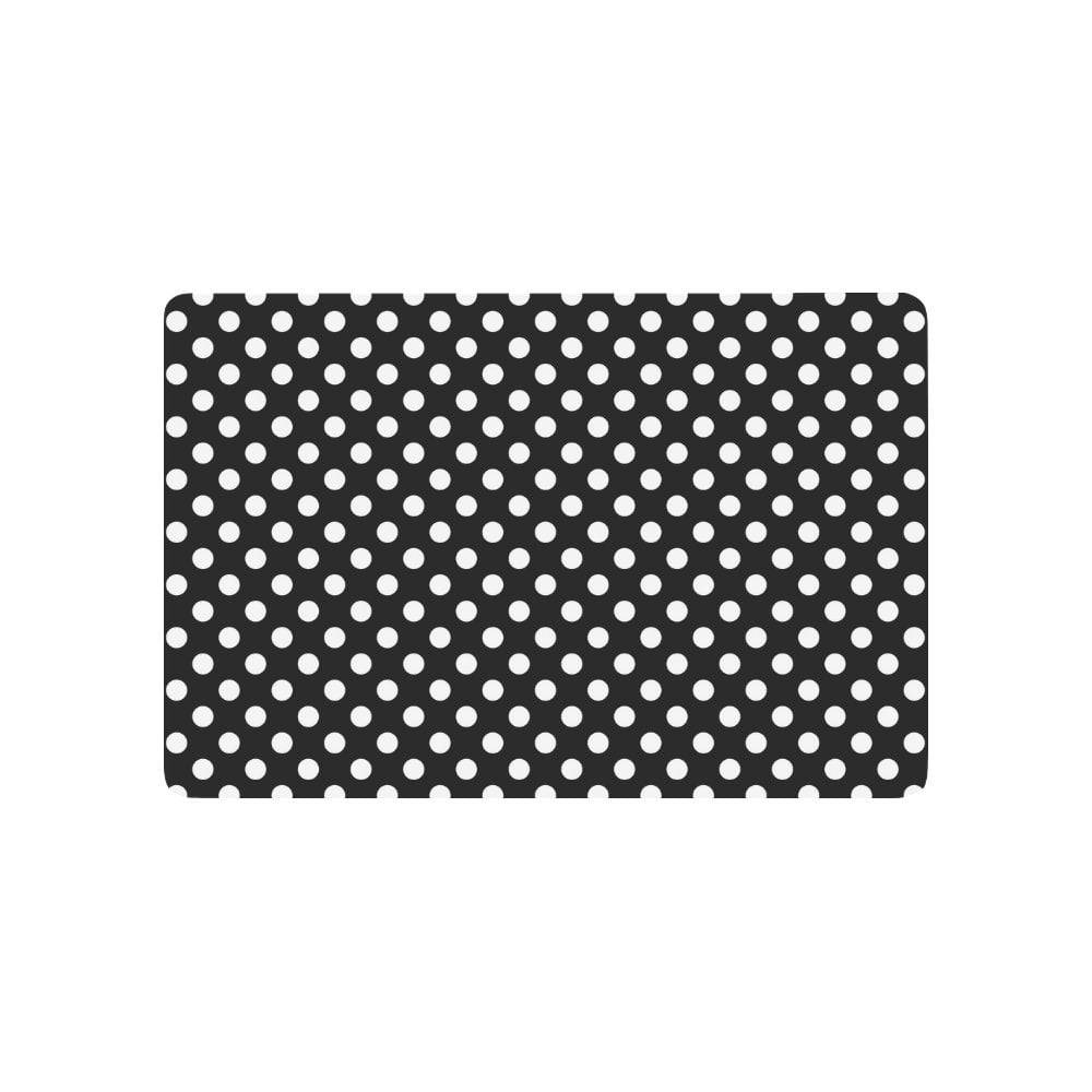 MKHERT Girly Polka Dots in Black and White Doormat Rug Home Decor Floor Mat Bath Mat 23.6x15.7