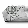 thumbnail image 3 of Cartoon Soft Flannel Fleece Throw Blanket, Sketchy Baby Lion Wildlife Character Safari Jungle Savanna Habitat Theme, Cozy Plush for Indoor and Outdoor Use, 60" x 80", Black White, by Ambesonne, 3 of 6