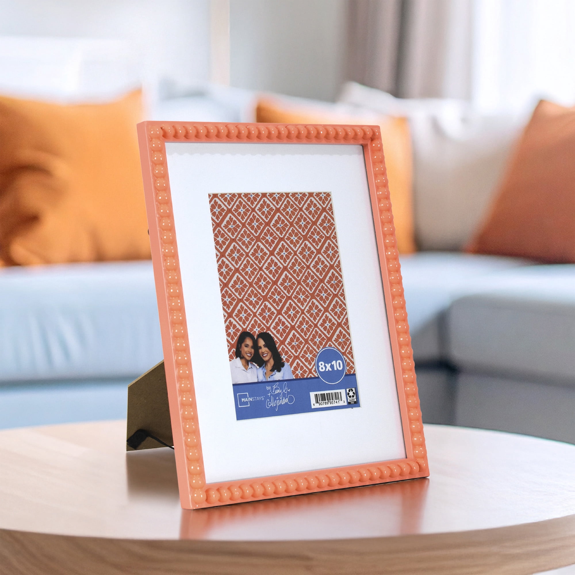 Mainstays by Becky G. & Alejandra 5" x 7" or 8" x 10" Beaded Photo Frame, Mimosa Light