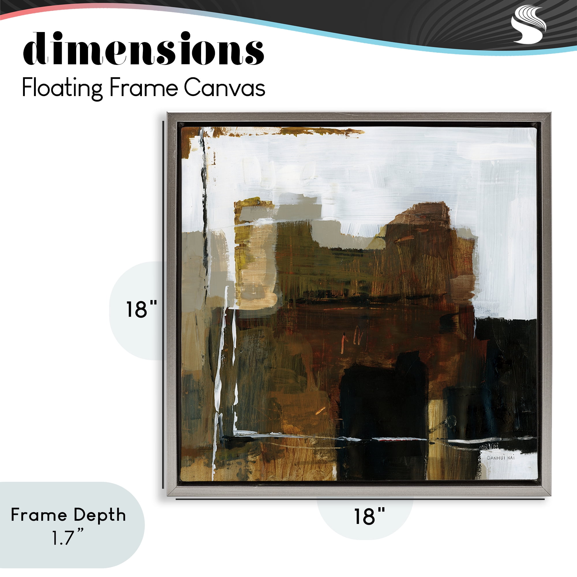 Stupell Industries Natural Abstract Earth Tones Gray Framed Floater Canvas Wall Art, design by Danhui Nai