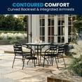 thumbnail image 4 of Flash Furniture 5-Piece Patio Dining Set with Square Glass Table and 4 Slat Back Chairs, Black, 4 of 15