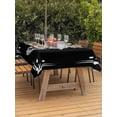 thumbnail image 3 of Outdoor Tablecloth with Umbrella Hole for Patio/Picnic/Party/Camping, Coastal Seahorse Waterproof Table Cloth Rectangle Table Cover Washable, Summer Ocean Chic Textured Black (60"x 120"), 3 of 9