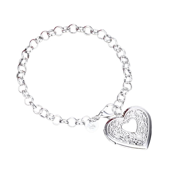 FENOHREFE Heart Frame Bracelet Elegant Women Wrist Jewelry Wedding Jewelry Pendant Bracelet Suitable for Fashion Party and Wedding