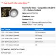 thumbnail image 2 of Rear Brake Rotor - Compatible with 2010 - 2014 Subaru Outback 2011 2012 2013, 2 of 2