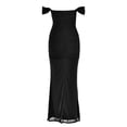 thumbnail image 4 of Women's Off Shoulder Bodycon Dress Ruched Fitted Midi Formal Party Club Sleeveless Elegant Gown, 4 of 4