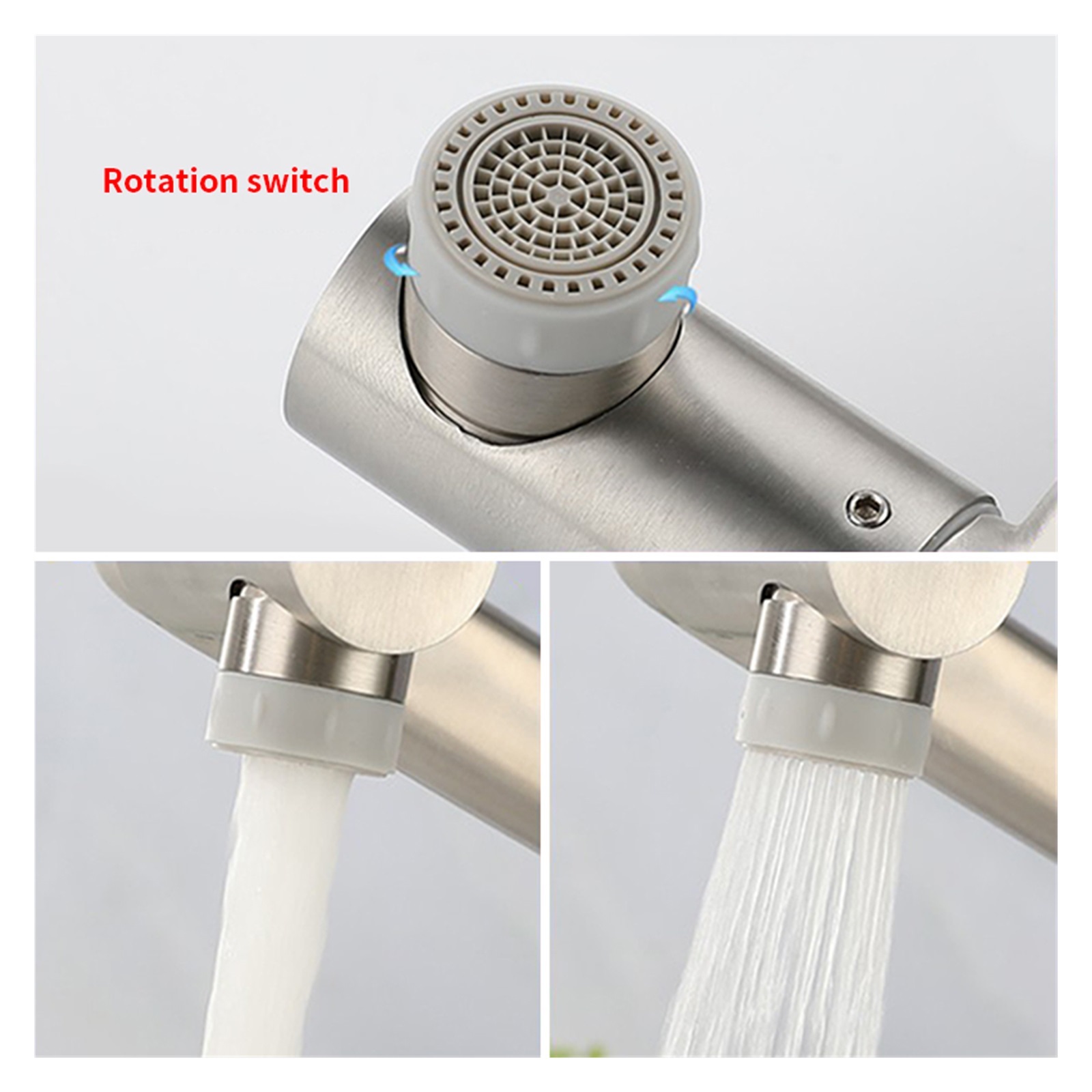 304 Stainless Steel Foldable Basin Mixer Tap 360 Degree Swivel Bathroom Faucets Kitchen Sink Washbasins Hot Cold Water Tapware ,Bar Laundry RV Farmhouse