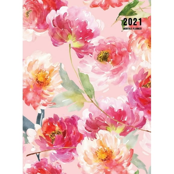 2021 Monthly Planner: 2021 Planner Monthly 8.5 x 11 with Floral Cover (Volume 2 Hardcover) (Hardcover)