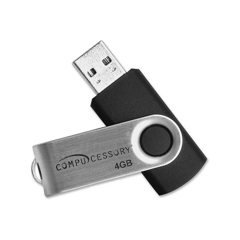 Slapper af fredelig Jo da Compucessory 4GB USB Flash Drive, Black / Aluminum Model 26464 - Walmart.com