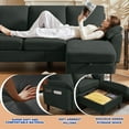thumbnail image 4 of Pingliang Home Living Room Sectional Sofa with Storage Ottoman and Accent Chair,Single Chair Armchair and 3 Seat L Shaped Couch with Side Pockets for Home Apartment Office Studio, 4 of 9