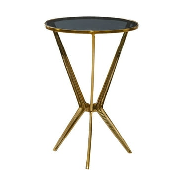 Urban Designs Dartford Round Gold Leaf Accent End Table