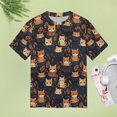 thumbnail image 4 of Cute Cats in Cups Pattern Women's Short Sleeve Tops Casual Blouses T Shirt, 4 of 6