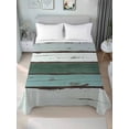 thumbnail image 2 of Twin Size Flat Sheet Only, Green Gray White Soft Brushed Microfiber Bed Sheets, Country Vintage Gradient Wooden Plank Hotel Quality Breathable Bedding Top Sheet, Easy Care, 66"x96", 2 of 9