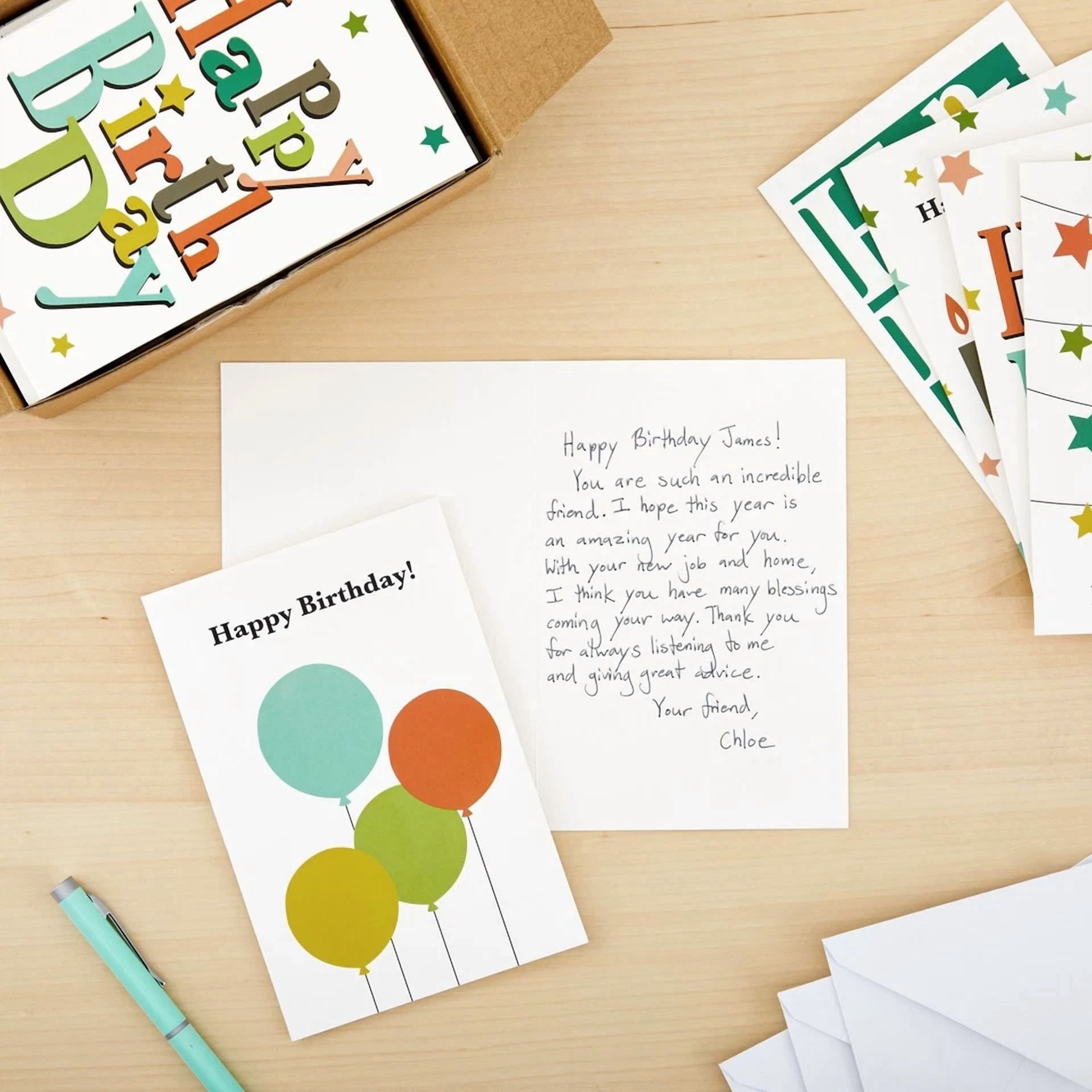 CIRCLE- 48 Pack Blank Birthday Cards With Envelopes Bulk, 6 Designs (4X6 In)