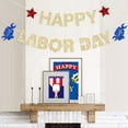 thumbnail image 3 of Happy Labor Day Decoration Banner Glitter Gold USA Patriotic for Home School Office Party Supplies American Holiday Patriotic Independence Day$$Electronics Accessories, 3 of 8