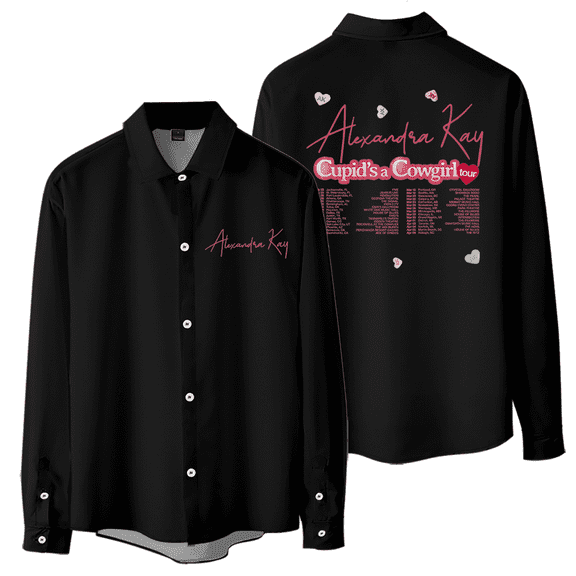 Alexandra Kay Cupid's A Cowgirl Tour Shirt Women Men Long Sleeve Turndown Collar Casual Fashion Shirts
