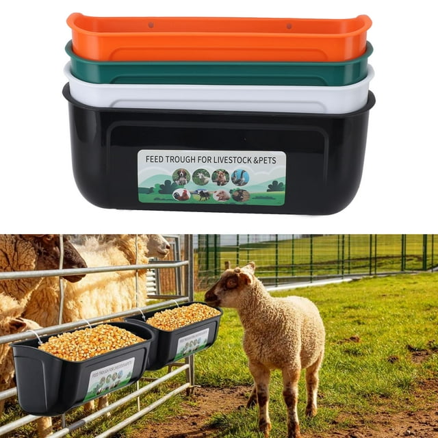 Chicken Fence Feeder, Environmentally Friendly Stable Large Capacity 4Pcs Odorless Feed Trough for Goats