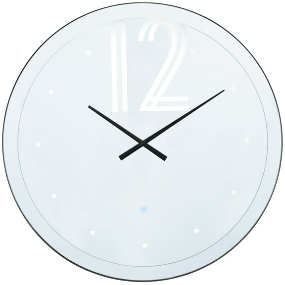 DecMode 28" Multi Colored Glass LED Wall Clock with Black Clocks Hands and White Numbers