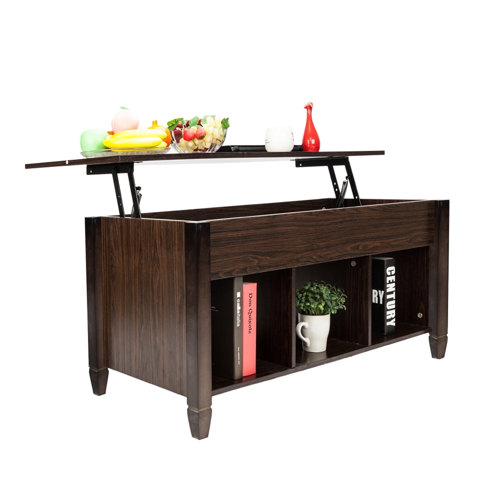 Lowestbest Solid Wood Lift Top Coffee Table, Storage Coffee Table for Living Room, Bedroom