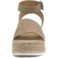 thumbnail image 4 of Soda Topics Dark Natural Espadrille Ankle Strap Studded Open Toe Platform Sandals (Dark Natural, 8.5), 4 of 5
