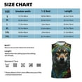 thumbnail image 4 of Kdxio Realistic Style Colorful Wolf for Men's Muscle T-shirt,Sleeveless for Workout Running Athletic Gym Lounge Casual, 4 of 5