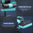 thumbnail image 5 of SOONTRANS Blue Gaming Chair, Ergonomic Gamer Game Chair with Footrest & Massage Lumbar Pillow, High Back Reclining Office Computer Chair for Adult, 5 of 8