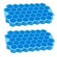 thumbnail image 1 of 2 bandejas de hielo, molde de hielo de silicona con tapa de sellado y molde de hielo hexagonal seguro., 1 of 5