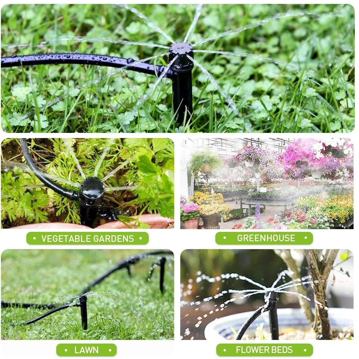 HIRALIY Hose Drip Irrigation Kit Automatic Watering System with 46ft Hose