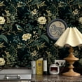thumbnail image 6 of Dark Floral Peel and Stick Wallpaper Vintage Floral Contact Paper 16.9inchx196.8inch Flowers Bird Wallpaper Peel and Stick Boho Leaf Self Adhesive Removable for Bathroom Wall Paper Decor, 6 of 9