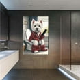 thumbnail image 6 of AVOI Dog Sitting on Toilet with Phone West Highland Terrier Bathroom Art Funny Dog Animal Print Whimsical Pet Poster Dog Lover Gift Canvas Wall Art Poster Frame: 11x14in, 6 of 6