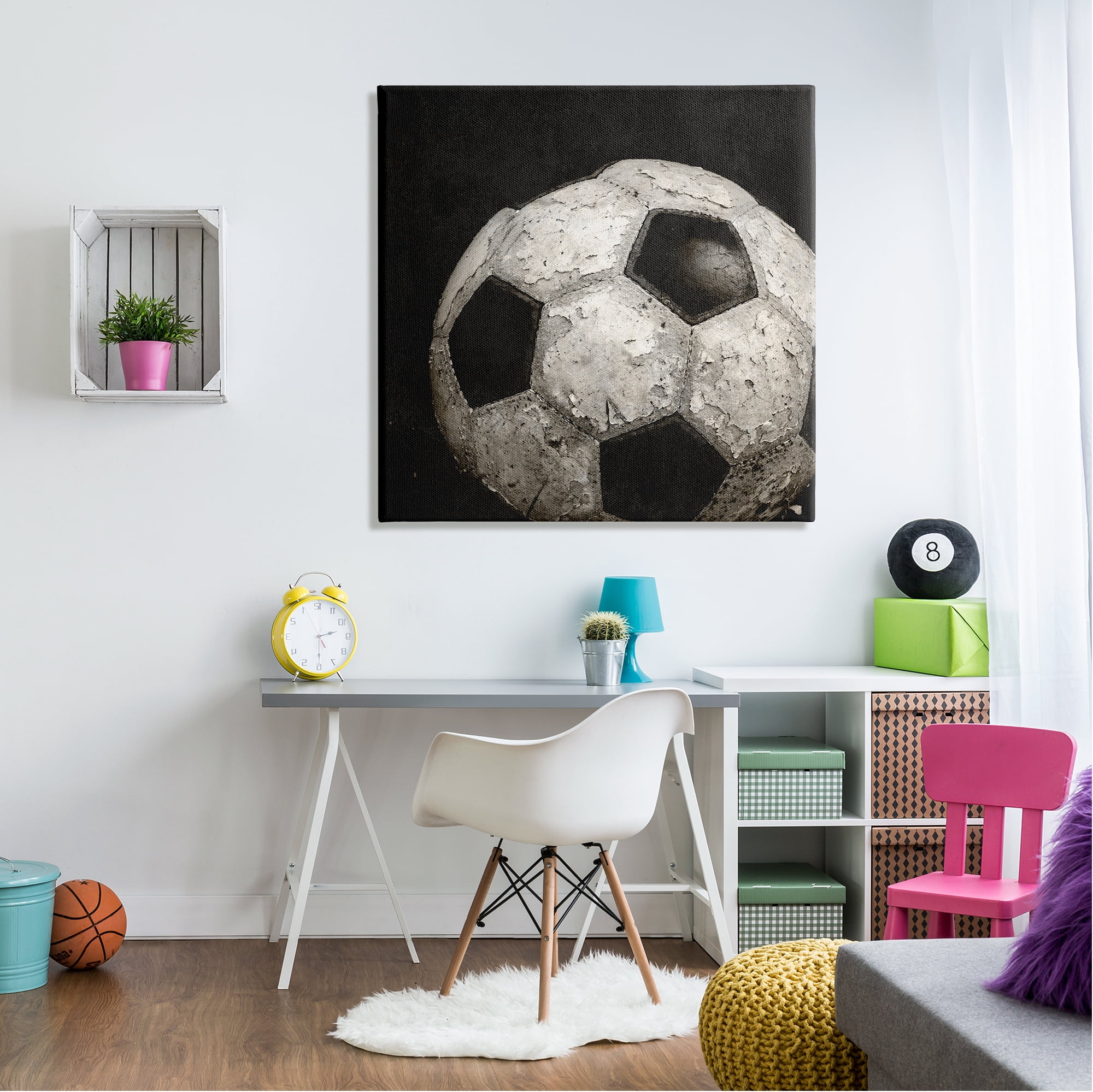 Stupell Industries Soccer Ball Photography Sports Photography Gallery Wrapped Canvas Art Print Wall Art, 36 x 36