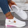 thumbnail image 3 of HEWUQI Womens Wedge Platform Slip on Lightweight Knit Mesh Casual Walking Shoes Breathable Non Slip Fashion Tennis Running Sneakers White Size 7, 3 of 5