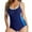 Navy, variant on WREESH Womens One Piece Swimsuits Bikini Push-Up Lrregular Solid Color Matching Padded Swimwear Beachwear Set Sleeveless Bathing Suits Navy