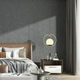 thumbnail image 3 of Grasscloth Wallpaper Textured 24in X 393in Fabric Contact Paper Gray Wall Paper Textured Linen Wallpaper Peel and Stick Self-Adhesive Thick Vinyl Embossed Film Wallpaper (Gray), 3 of 15