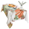 thumbnail image 2 of Fall Orange Pumpkins Table Cloth Waterproof Tablecloths, Thanksgiving Eucalyptus Autumn Rustic Tablecloth Dining Table Cover for Kitchen Party Tabletop Outdoor, Rectangle Tablecloth 54x108 Inch, 2 of 9
