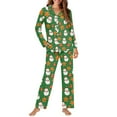thumbnail image 4 of FOR U DESIGNS Christmas Snowman Pajama Sets for Women 2 Piece Button Up Long Sleeve Button Pajamas Tops for Women Size M Womens Nightwear Sets Button Front Sleepwear, 4 of 6
