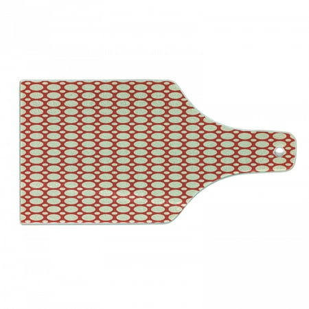 

Geometric Cutting Board Big Little Polka Dots Vibrant Toned Background Contrasting Colors Design Tempered Glass Cutting and Serving Board Wine Bottle Shape Pale Yellow Red by Ambesonne