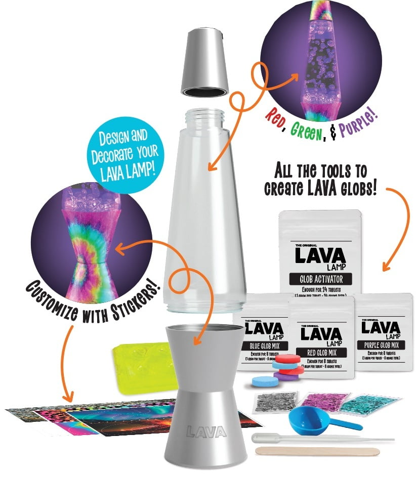 Lava Lite Make Your Own Lamp Craft Kit, Custom Colors, Glitter