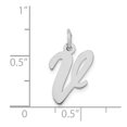 thumbnail image 2 of FJC Finejewelers 14 kt White Gold Medium Script Letter V Initial Charm, 2 of 6